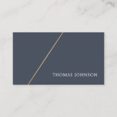 ミニマルエレガントリスト青フェイク金ゴールド・ライン・コンサルタント 名刺 (正面)