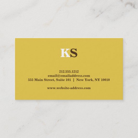 ミニマルエレガントリスト黄 名刺 (裏面)