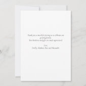 ミニマルエレガントリスト2枚の写真ベビーシャワー サンキューカード (裏面)