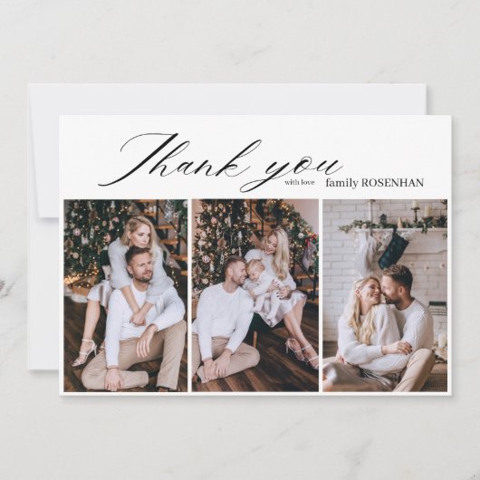 ミニマルエレガントリスト3写真ありがとう サンキューカード (正面)