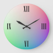 ミニマルエレガントリスト4時間ローマンマーカーレインボー ラージ壁時計 (正面)