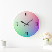 ミニマルエレガントリスト4時間ローマンマーカーレインボー ラージ壁時計 (ホーム)