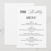 ミニマルエレガントリスト50番目の誕生日 メニュー (正面/裏面)