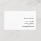 ミニマルエレガントリスト・パープル白メイクアップアーティスト 名刺 (裏面)