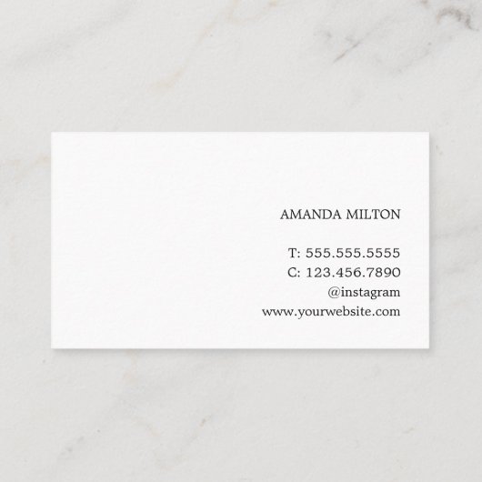 ミニマルエレガントリスト・パープル白メイクアップアーティスト 名刺 (裏面)