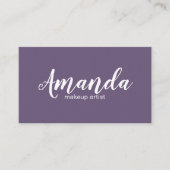 ミニマルエレガントリスト・パープル白メイクアップアーティスト 名刺 (正面)