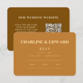 ミニマルエレガントリスト | RSVPおよびQRウェブサイト 出欠カード (正面/裏面)