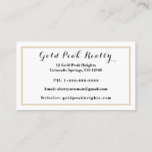 ミニマルエレガントリストBlk/金ゴールド不動産仲介業者名刺 名刺 (裏面)