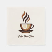 ミニマルエレガントリストBrown Coffeeビジネスロゴ店 スタンダードカクテルナプキン (正面)