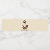 ミニマルエレガントリストBrown Coffeeビジネスロゴ店 ペットボトルラベル (シングルラベル)