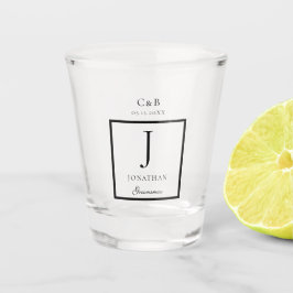 ミニマルエレガントリストGroomsman Monogramスクリプト ショットグラス