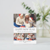 ミニマルエレガントリストHappy New Year Family 3写真 シーズンポストカード (スタンド正面)