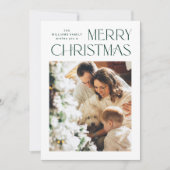 ミニマルエレガントリストMerry Christmas Greeting写真 シーズンカード (正面)