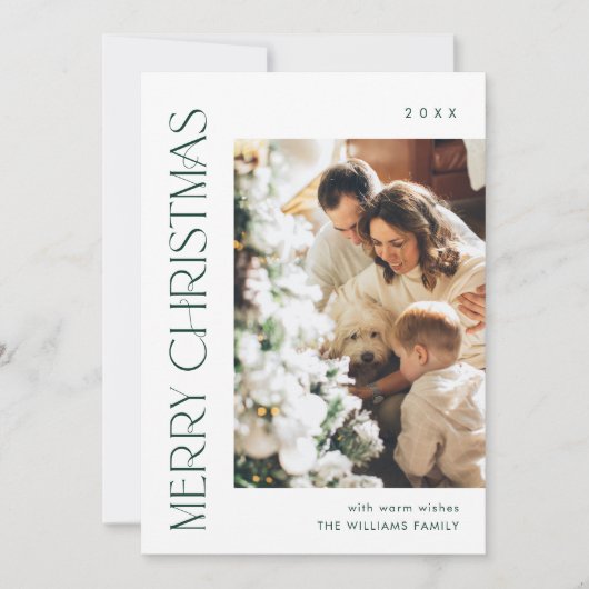 ミニマルエレガントリストMerry Christmas Greeting写真 シーズンカード (正面)