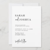 ミニマルエレガントリストQRコードフォト結婚ズ 招待状 (正面)