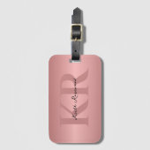 ミニマルエレガントリストRosegold Monogram ラゲッジタグ (正面縦)
