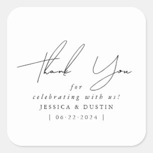 ミニマルエレガントリストThank You Black Script スクエアシール