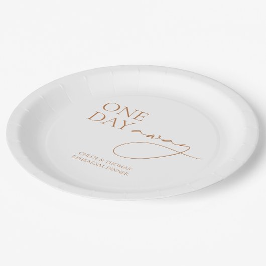 ミニマルエレガントリハーサルディナーホワイト ペーパープレート (アングル)