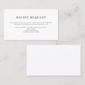 ミニマルエレガントレシピリクエストカード 名刺 (正面/裏面)