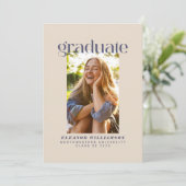 ミニマルエレガントレトロ赤面写真卒業 案内状 (スタンド正面)