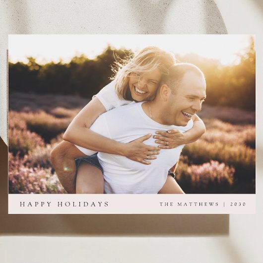 ミニマルエレガント主義のダークパープルのクリスマスフォト シーズンカード