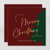 ミニマルエレガント主義のメリークリスマスの挨拶モダン シーズンカード (正面/裏面)