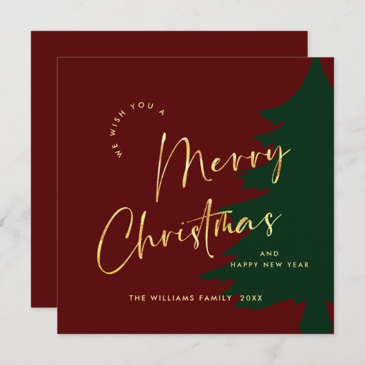 ミニマルエレガント主義のメリークリスマスの挨拶モダン シーズンカード (正面/裏面)