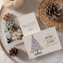 ミニマルエレガント主義のメリークリスマスツリー写真 シーズンカード