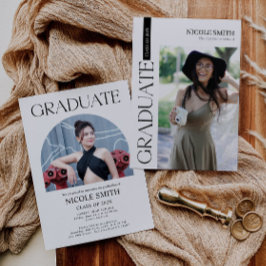 ミニマルエレガント主義の卒業招待状 招待状