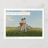 ミニマルエレガント主義の家族のクリスマス写真 シーズンポストカード (正面)