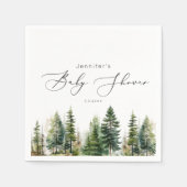 ミニマルエレガント主義の森の素朴な赤ちゃんシャワー スタンダードカクテルナプキン (正面)