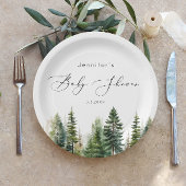 ミニマルエレガント主義の森の素朴な赤ちゃんシャワー ペーパープレート