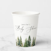 ミニマルエレガント主義の森の素朴な赤ちゃんシャワー 紙コップ (裏面)