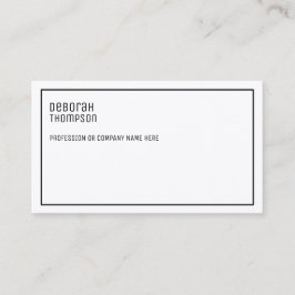 ミニマルエレガント主義の白とクリーンプロフェッショナル 名刺