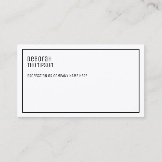 ミニマルエレガント主義の白とクリーンプロフェッショナル 名刺 (正面)