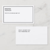 ミニマルエレガント主義の白とクリーンプロフェッショナル 名刺 (正面/裏面)