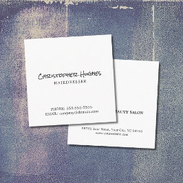 ミニマルエレガント主義の白髪の美容師 スクエア名刺