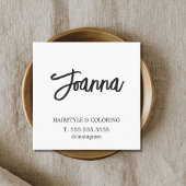 ミニマルエレガント主義の白髪の美容師 スクエア名刺