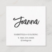 ミニマルエレガント主義の白髪の美容師 スクエア名刺 (正面)