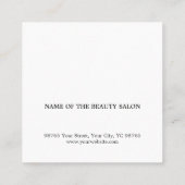 ミニマルエレガント主義の白髪の美容師 スクエア名刺 (裏面)