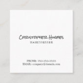 ミニマルエレガント主義の白髪の美容師 スクエア名刺 (正面)
