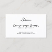 ミニマルエレガント主義の白髪の美容師 名刺 (正面)