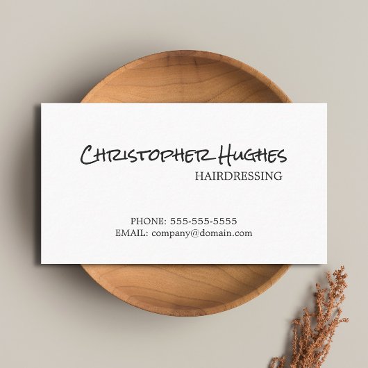 ミニマルエレガント主義の白髪の美容師 名刺