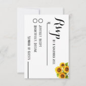 ミニマルエレガント主義の素朴なヒマワリ結婚式Rsvp 出欠カード (正面)