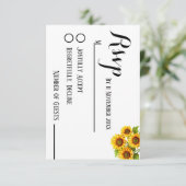 ミニマルエレガント主義の素朴なヒマワリ結婚式Rsvp 出欠カード (スタンド正面)