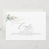 ミニマルエレガント主義の緑のカップルのシャワー 招待状 (正面/裏面)