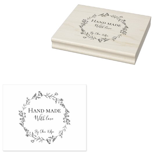 ミニマルエレガント主義の美的ホワイトロゴ手作り ラバースタンプ (押印)