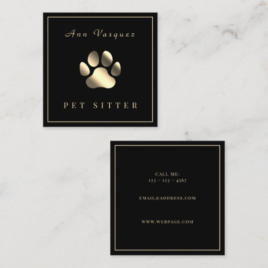 ミニマルエレガント主義の黄金  スクエア名刺 (正面/裏面)