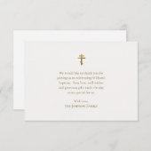ミニマルエレガント主義キリスト教洗礼 サンキューカード (正面/裏面)