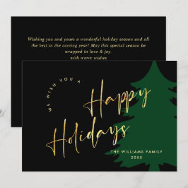 ミニマルエレガント主義ゴールデンクリスマスグリーティング シーズンカード